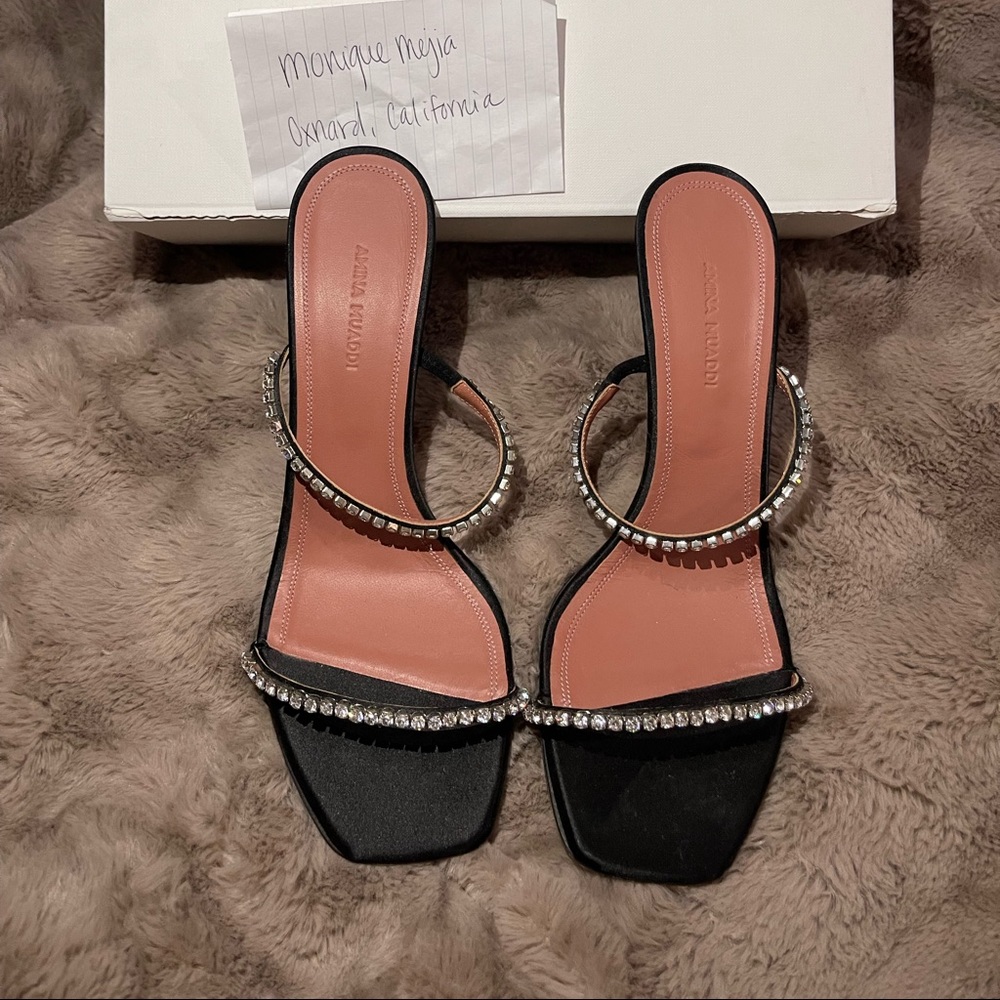 Amina Muaddi Crystal Sandal